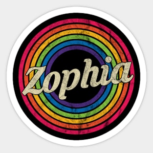 Zophia - Retro Rainbow Faded-Style Sticker